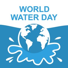 Fototapeta na wymiar world water day. sticker. poster. vector editable. minimalist