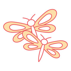 two dragonflies cute animal cartoon vector illustration