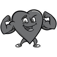 Strong Heart Character Illustration - A vector cartoon illustration of a Strong Heart concept.