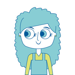 happy cute teen girl daughter cartoon vector illustration green image