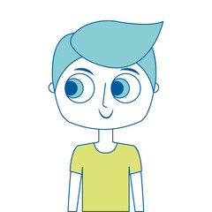 cartoon boy portrait teenager character vector illustration green image