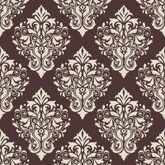 Vintage damask seamless pattern. Classical luxury texture for wallpapers, wrapping, textile. Vector Illustration