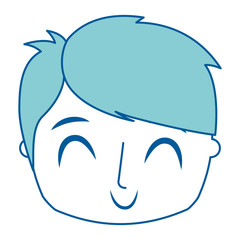 smiling happy face boy male young character vector illustration green image