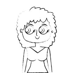 cartoon beauty mother standing character vector illustration green image sketch image