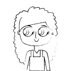 happy cute teen girl daughter cartoon vector illustration sketch image