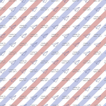 Blue red envelope pattern with airplane. Classic, cute, and flexible pattern for brand who has fun style. The art vector graphic can be repeated.