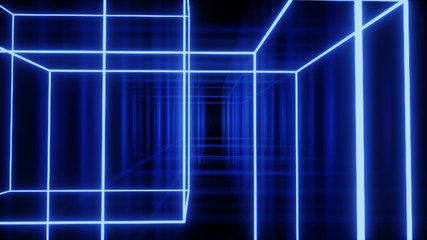 Glowing Blue Computer Matrix 