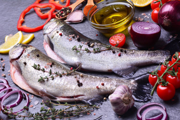Fish trout with spices and lemon