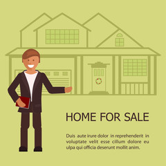 Realtor with placard