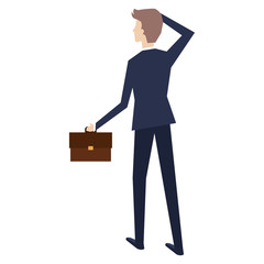 businessman with portfolio avatar character