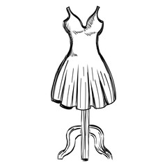 mannequin with elegant woman dress icon