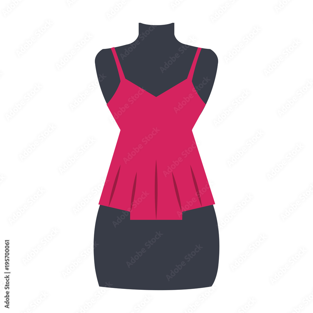 Sticker mannequin with sensual blouse for woman vector illustration design