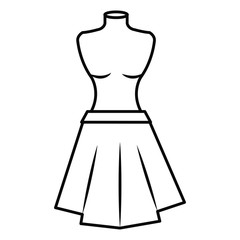mannequin with miniskirt fashion icon vector illustration design