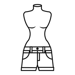 mannequin with hot short for woman vector illustration design