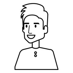 young man avatar character vector illustration design