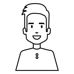 young man avatar character vector illustration design