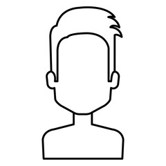 young man shirtless avatar character vector illustration design