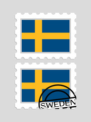Sweden flag on postage stamps