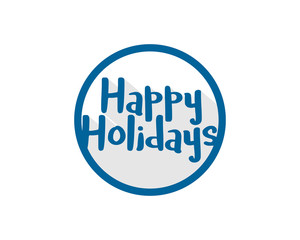 happy holidays circle blue typography typographic creative writing text image icon