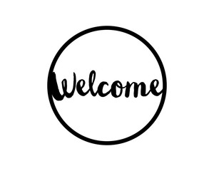 welcome circle alphabet typography font text image vector icon 4