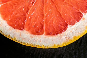 half grapefruit - extreme close up, of the inside