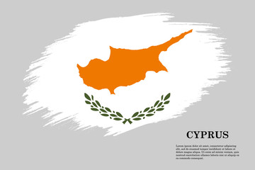 Grunge styled flag Cyprus. Brush stroke background