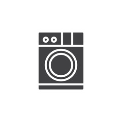 Washing machine vector icon. filled flat sign for mobile concept and web design. Clothes washer simple solid icon.Laundry symbol, logo illustration. Pixel perfect vector graphics