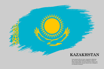 Grunge styled flag Kazakhstan. Brush stroke background