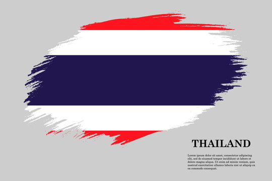 Thailand vGrunge styled flag. Brush stroke background