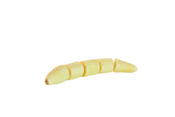 Banana has been placed on a white background.