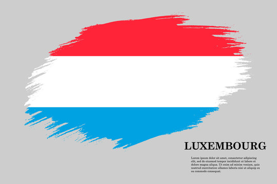 Luxembourg Grunge styled flag. Brush stroke background