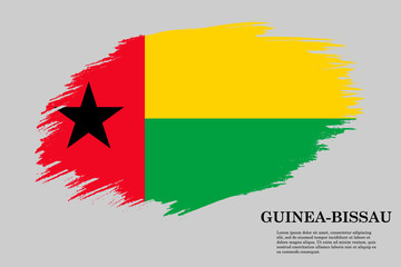 Ginea Bissau Grunge styled flag. Brush stroke background