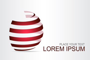 Logo stylized spherical surface with abstract shapes