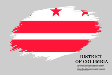 District of Columbia Grunge styled flag. Brush stroke background