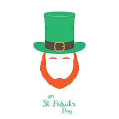 Irish leprechaun with red beard. Vector illustration.