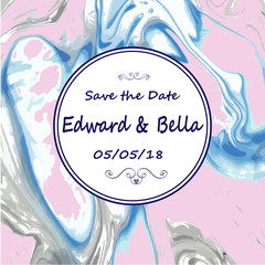 Marble wedding invitation. Hand painted marbling texture abstract background.