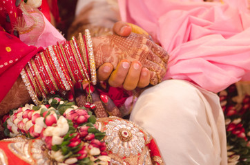Fototapeta na wymiar henna design, bride , Hindu wedding , Rajasthan, India