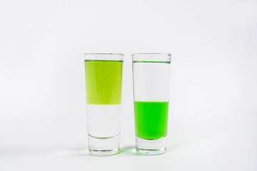 Alcohol shot green cocktail