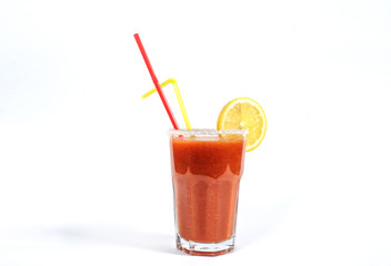 Alcoholic cocktail bloody mary isolated on white background