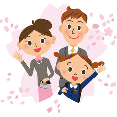 入学式　女の子　親子