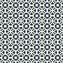 Retro geometric pattern in repeat. Fabric print. Seamless background, mosaic ornament, vintage style.