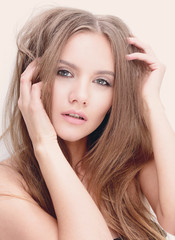 Obraz premium portrait of young modern girl with long hair