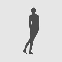 Sexy young woman silhouette . Fashion mannequin. Female figure posing.