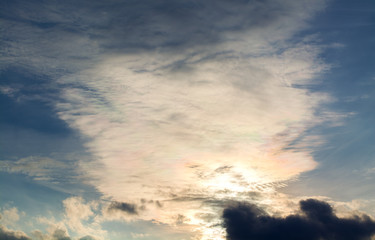 Fototapeta premium The sky with orange clouds, sunset