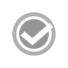 Check mark or tick icon in grey circle