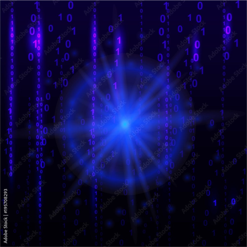 Poster abstract tech binary blue background