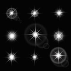 Glow light effect. Star burst with sparkles.Sun