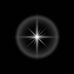 White glowing light burst explosion with transparent.