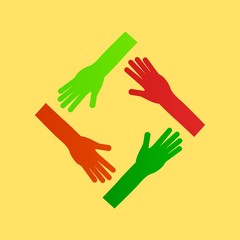 hands teamwork. connecting concept.