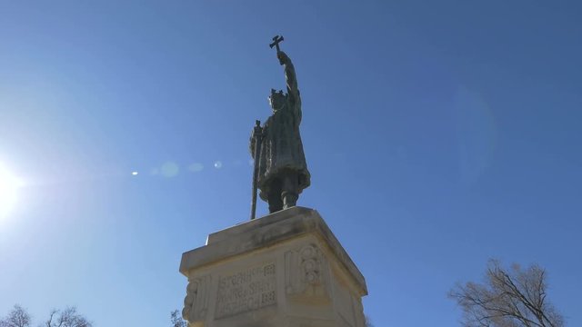 Low angle of the statue of Stefan cel Mare